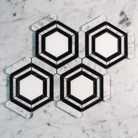 CARRARA + NERO + THASSOS / TRILOGY HEXAGON