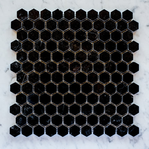 NERO MARQUINA / HEXAGON 25MM